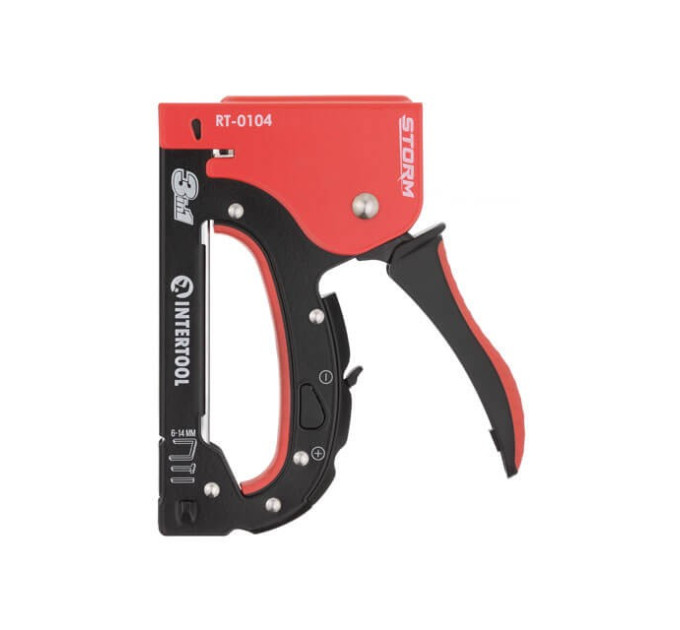 Степлер строительный 3 в 1, для скоб, гвоздей, шпилек, STORM INTERTOOL RT-0104