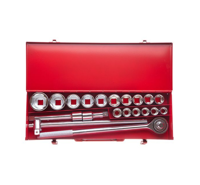 Набор инструментов 3/4", 20 ед., металлический кейс INTERTOOL ET-6024
