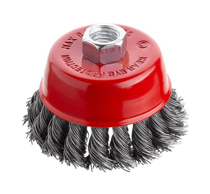 Щітка чашкова 75 мм, для КШМ, М14 (пучки крученого дроту) INTERTOOL BT-2075