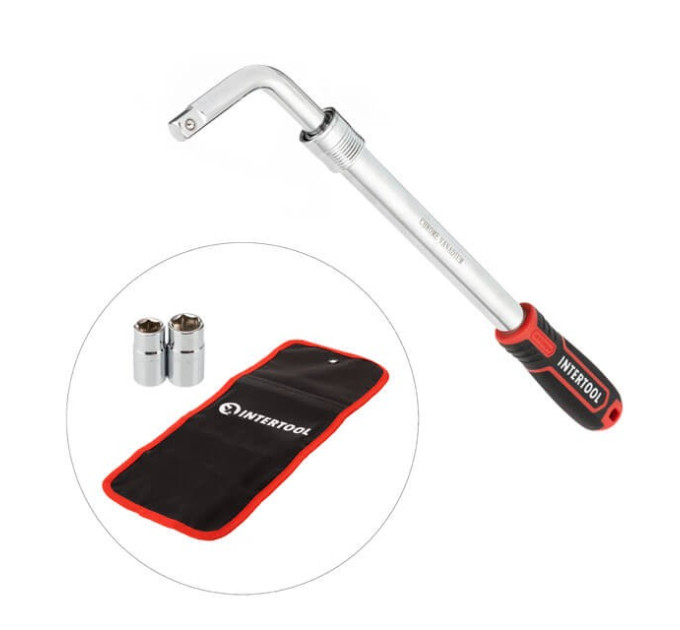Ключ баллонный телескопический 1/2", 17-19, 21-23 мм, STORM, Cr-V, чехол INTERTOOL HT-1601