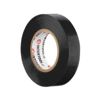 Стрічка ізоляційна 0.15 мм * 17 мм * 20 м, чорна (уп. 10 шт) INTERTOOL IT-0021