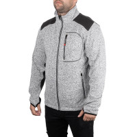Куртка вязаная SOFTSHELL, серого цвета с черными вставками, ткань 100% полиэстер 270G, с карманом на груди и двумя боковыми, XL INTERTOOL SP-3114