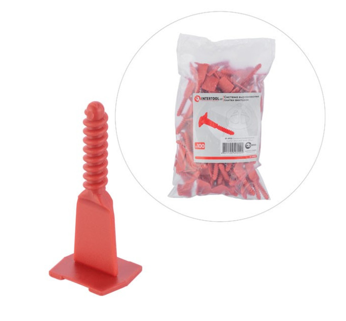 Система выравнивания плитки винтовая, винт, 100 ед. INTERTOOL KT-4955
