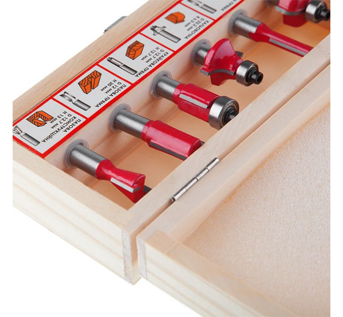 набор фрез для древесины, 6 ед. INTERTOOL HT-0072