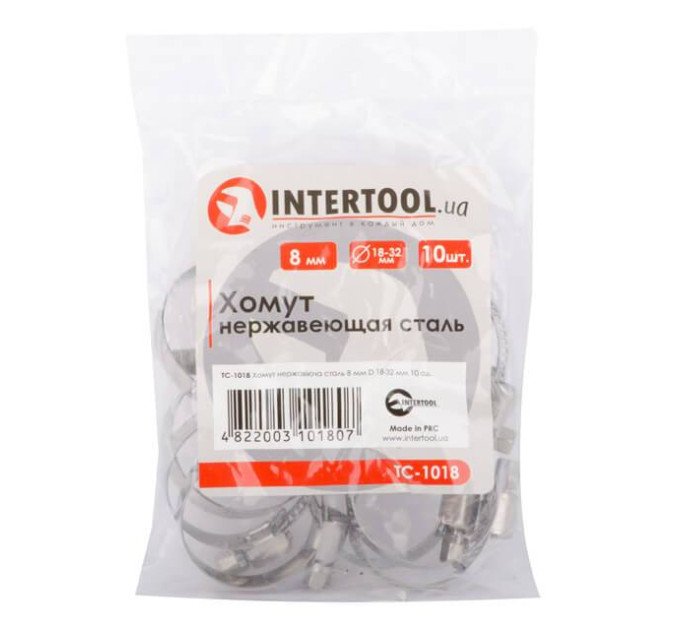 Хомут нержавеющая сталь 12,7 мм, D 13-23 мм INTERTOOL TC-1113