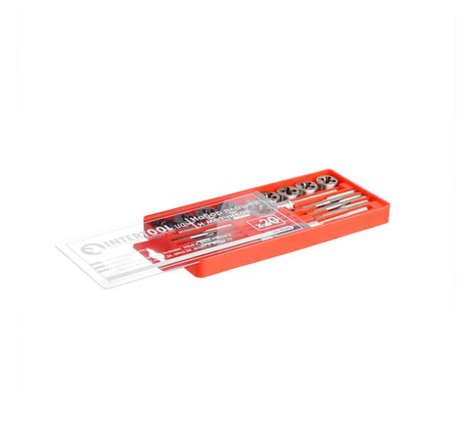 набор плашек M3-M12, метчиков M3-M12, 20 ед. INTERTOOL SD-8020