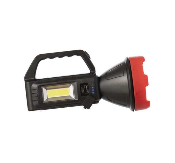 Фонарь аккумуляторный 1LED + 1COB LED, power bank, индикатор заряда, солнечная панель INTERTOOL LB-0107