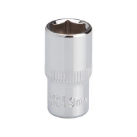 Головка шестигранная STORM 1/4", 9 мм, Cr-V INTERTOOL ET-0439
