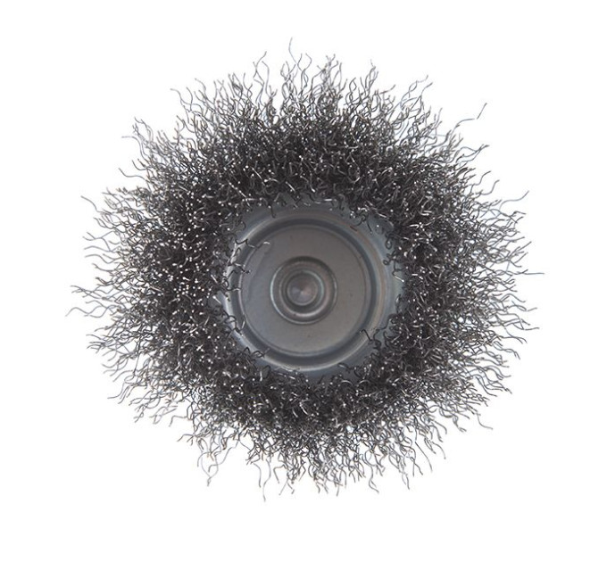 Щітка чашкова 75 мм для дриля, 1/4" (кручений дріт) INTERTOOL BT-9075