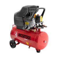 Компрессор 24 л, 1,5 кВт, 220 В, 8 атм, 206 л/мин INTERTOOL PT-0009