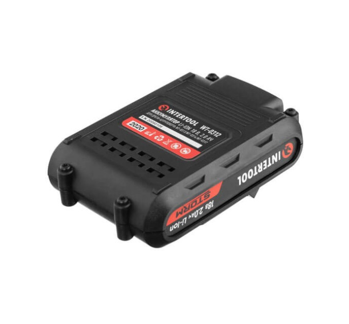 Аккумулятор 18 В, 2.0 Ач, Li-Ion для дрели-шуруповерта WT-0314, WT-0313, WT-0317 INTERTOOL WT-0312