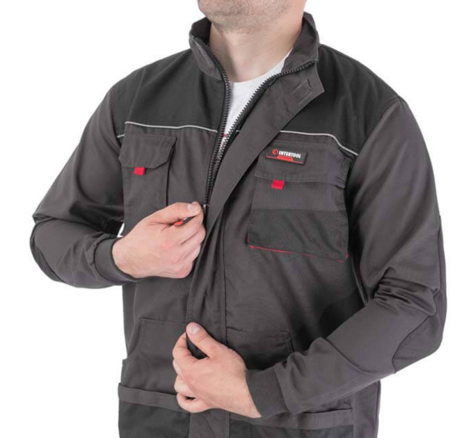 Куртка рабочая 80% полиэстер, 20% хлопок, плотность 260 г/м², L INTERTOOL SP-3003