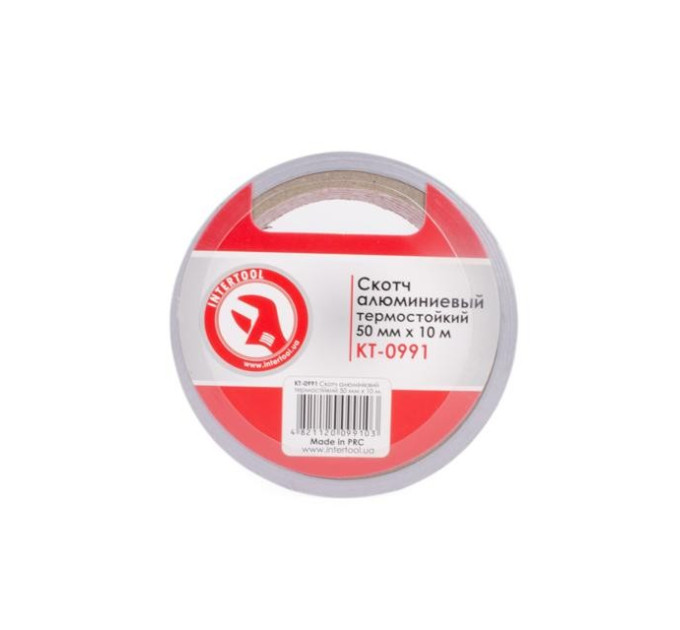 Скотч алюминиевый термостойкий 10 м, 50 мм INTERTOOL KT-0991