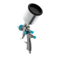 Фарбопульт пневматический LVLP BLUE профессиональный, форсунка 1,4 мм, верхний металлический бачок 600 мл, 1,5 бар INTERTOOL PT-0133
