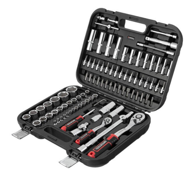 Набор инструментов 94 ед., STORM, 1/2", 1/4", Cr-V INTERTOOL ET-8094