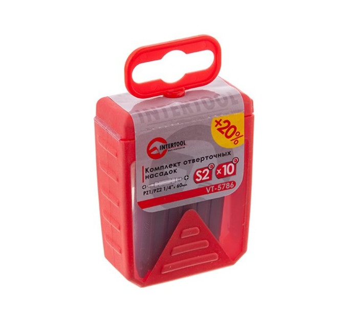Комплек насадок PZ1/PZ2*60 мм, 10 од. INTERTOOL VT-5786