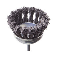 Щетка чашечная 75 мм для дрели, 1/4" (пучки витой проволоки) INTERTOOL BT-3075