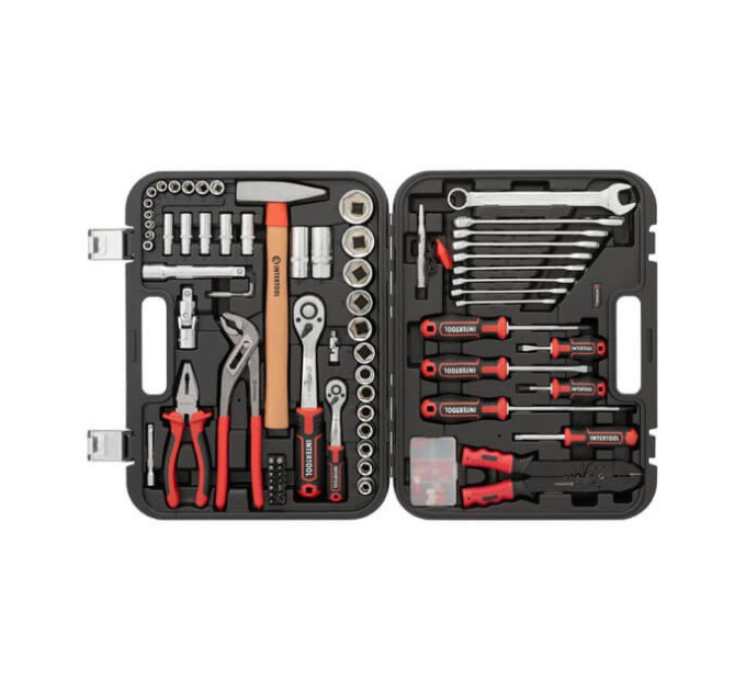 Набор инструментов 100 ед., STORM, 1/2", 1/4", Cr-V INTERTOOL ET-8100