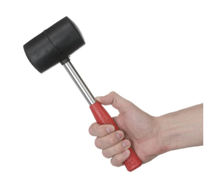 Киевлянка резиновая 680 г, черная резина, металлическая ручка INTERTOOL HT-0232