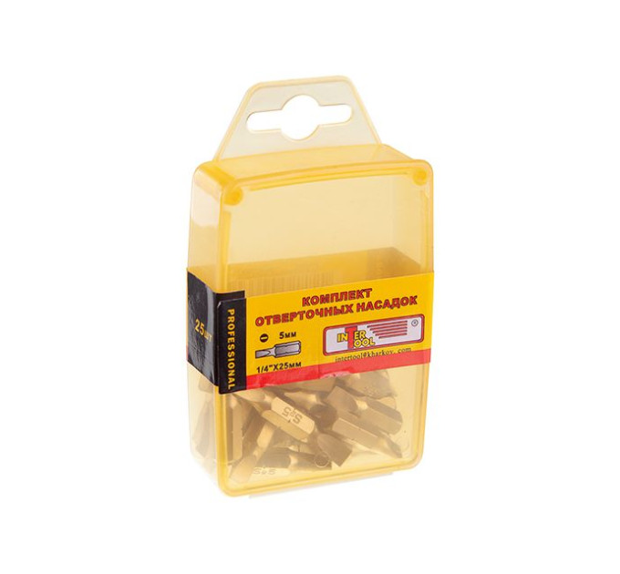 Комплект насадок к отверткам SL5*25 мм, 25 ед. INTERTOOL VT-0033