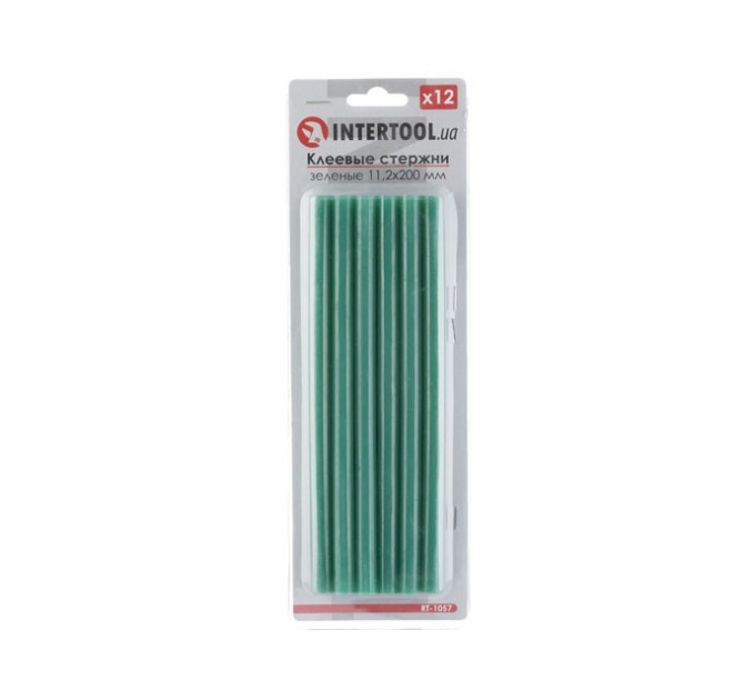 Комплект стрижнів клейових зелених 11,2*200 мм, 12 од. INTERTOOL RT-1057