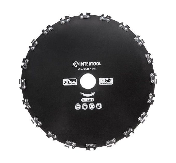 Нож для мотокосы/триммера ø230, 20T, цепной INTERTOOL DT-2354