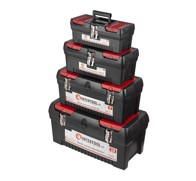 Комплект ящиків для інструментів з металевими замками, 4 од. INTERTOOL BX-0004