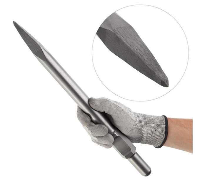 Зубило пикообразное HEX 30*410 мм INTERTOOL SD-0461
