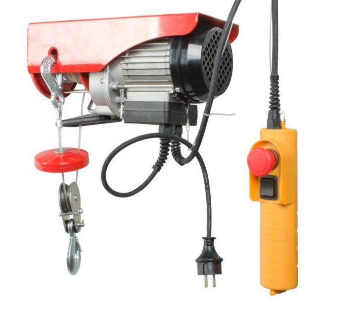Лебедка электрическая 220/230 В, 500 Вт, 125/250 кг, тросик 3.0мм*12 м INTERTOOL GT1481