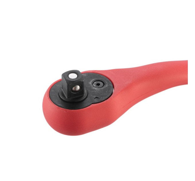 Рукоятка с храповым механизмом изогнута 3/8", 72 зуба, Cr-V, PROF INTERTOOL HT-2108