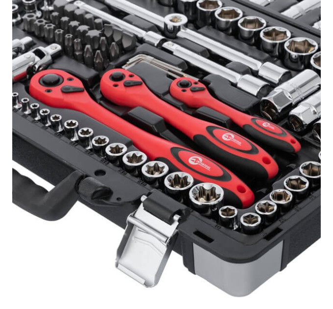 Профессиональный набор инструментов 1/4", 3/8", 1/2", 151 ед., Cr-V INTERTOOL ET-7151