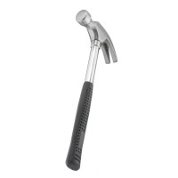 Столярный молоток с гвоздодером 450 г, с металлической ручкой INTERTOOL HT-0224