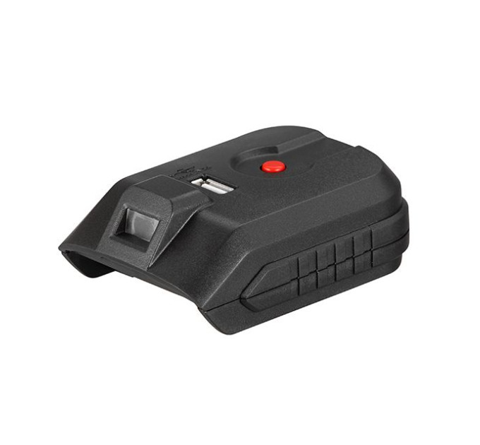 Адаптер для аккумулятора Li-ion 20 В, USB 2A, LED фонарь INTERTOOL WT-9300