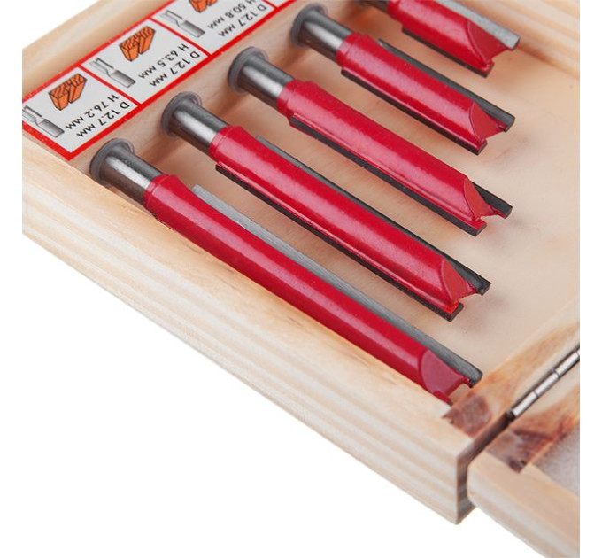 набор фрез пазовых прямых, 5 ед. INTERTOOL HT-0075
