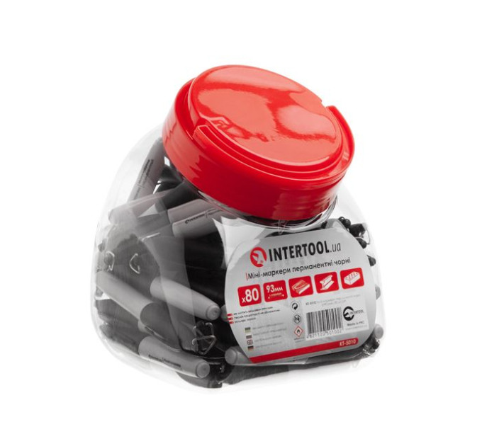 Мини-маркеры перманентные черные, 80 ед. INTERTOOL KT-5010