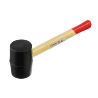 Киевлянка резиновая 450 г, черная резина, деревянная ручка HT-0237