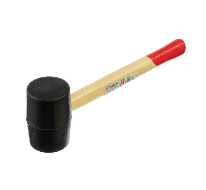 Киянка гумова 450 г, чорна гума, дерев'яна ручка HT-0237
