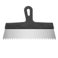 Шпатель из нержавеющей стали 300 мм, зубцы 6*6 мм INTERTOOL KT-2306