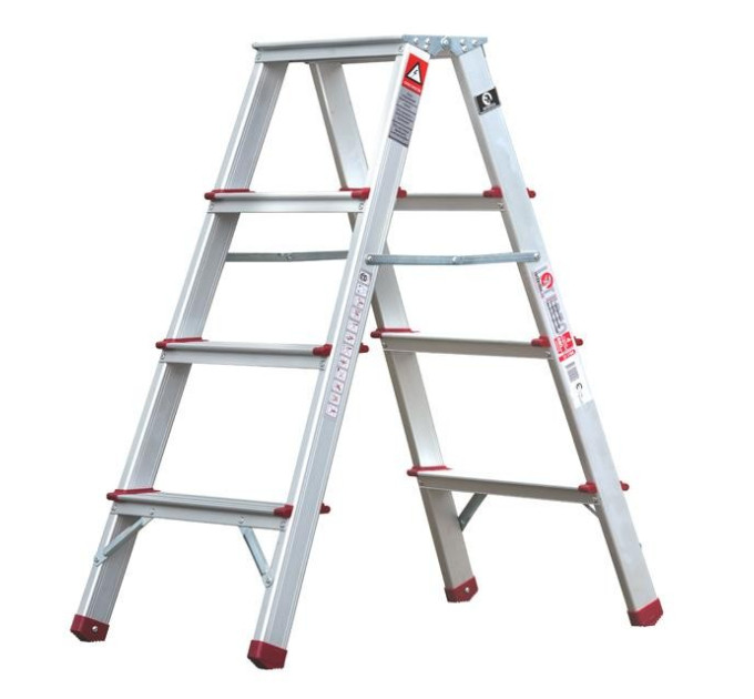 Стременка алюминиевая двухсторонняя, 4 ступеньки, высота 0,8 м INTERTOOL LT-1104