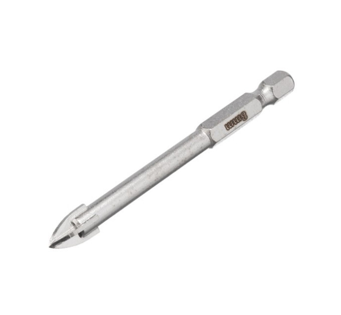 Сверло по стеклу и керамике 8 мм, HEX 1/4" (6.35 мм) INTERTOOL SD-0288