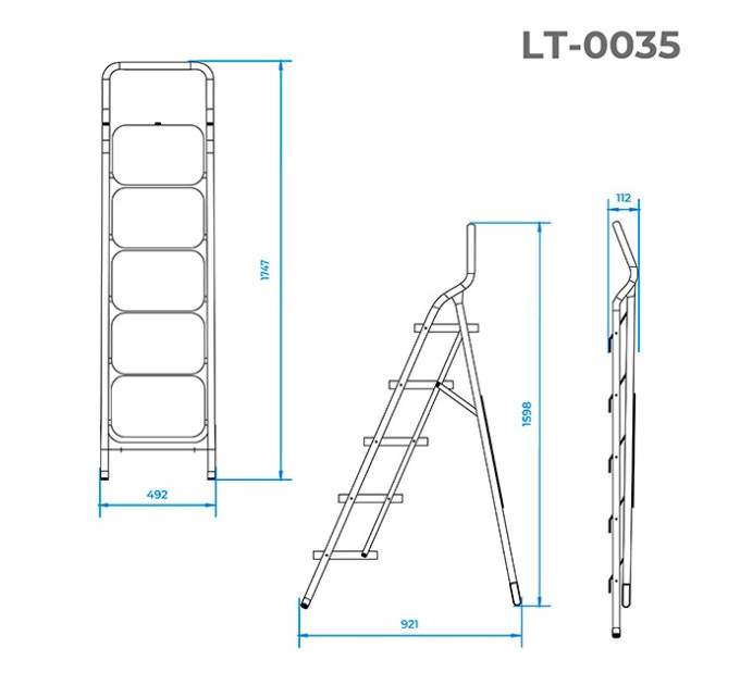 Стрем'янка 5 сход., висота 1,6 м INTERTOOL LT-0035