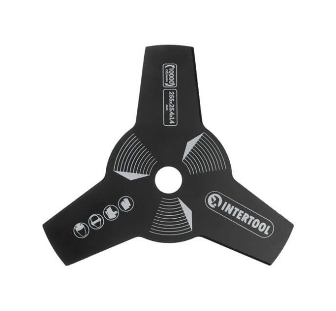 Нож для триммера 3-зубчатый, 255*25.4*1.4 мм INTERTOOL DT-2250