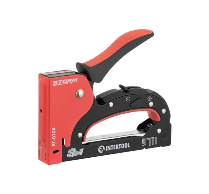Степлер строительный 3 в 1, для скоб, гвоздей, шпилек, STORM INTERTOOL RT-0104