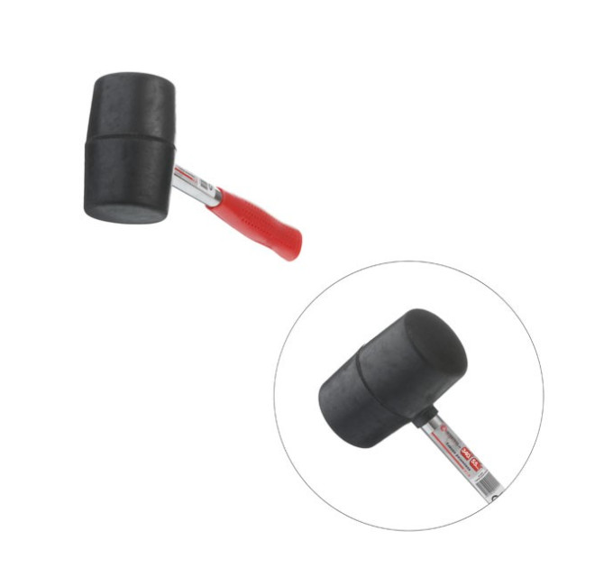 Киянка гумова 340 г, чорна гума, металева ручка INTERTOOL HT-0229