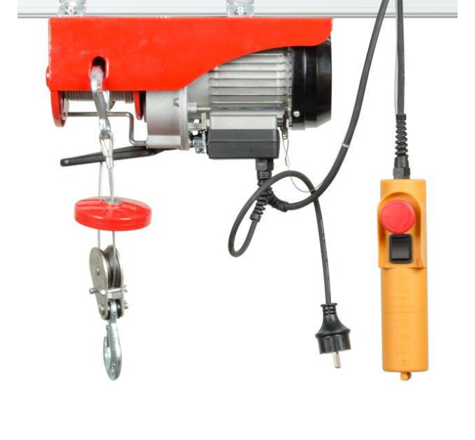 Лебедка электрическая 220/230 В, 500 Вт, 125/250 кг, тросик 3.0мм*12 м INTERTOOL GT1481