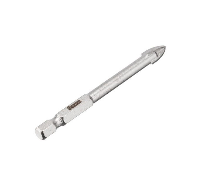 Сверло по стеклу и керамике 8 мм, HEX 1/4" (6.35 мм) INTERTOOL SD-0288