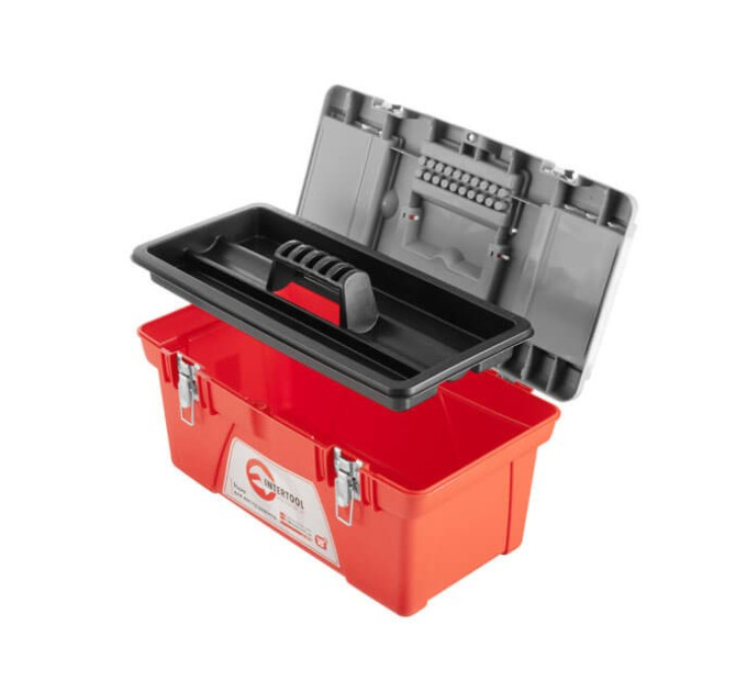 Ящик для інструментів з металевими замками 18" 480*250*230 мм INTERTOOL BX-0518