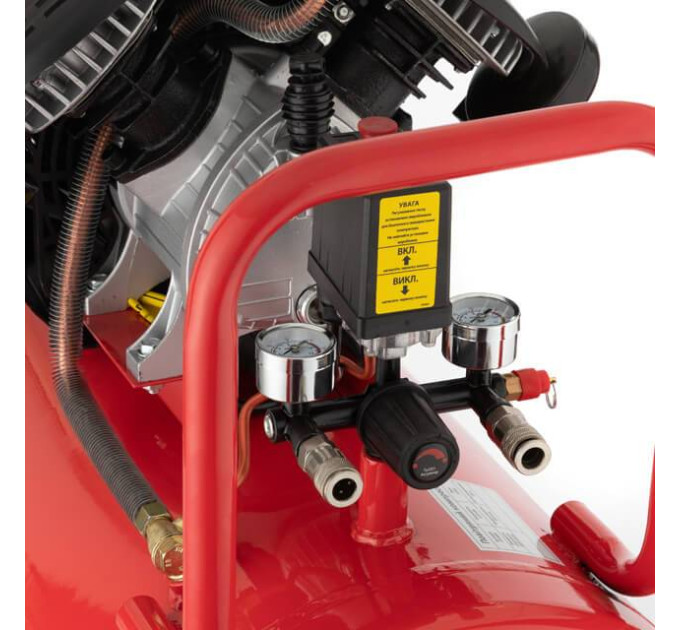 Компрессор 100 л, 2,23 кВт, 220 В, 10 атм, 354 л/мин, 2 цилиндра INTERTOOL PT-0005