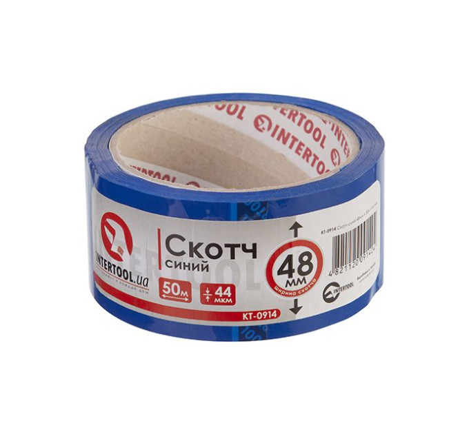 Скотч синий 50м, 48мм, 44мкм INTERTOOL KT-0914