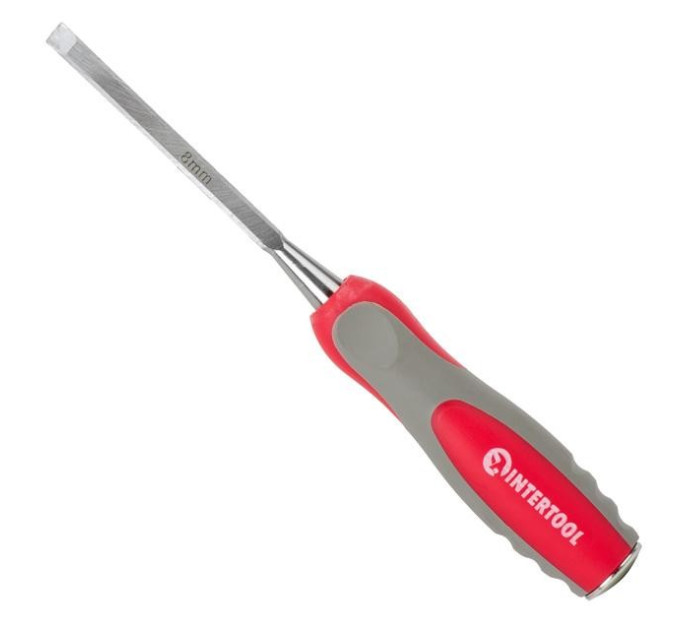 Стамеска 8 мм, Cr-V, двухкомпонентная рукоятка INTERTOOL HT-3508